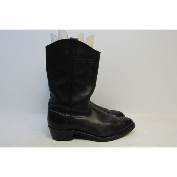 Mason Western Mens Size 14 C Narrow Width Black Leather Roper Cowboy Boots main image 6